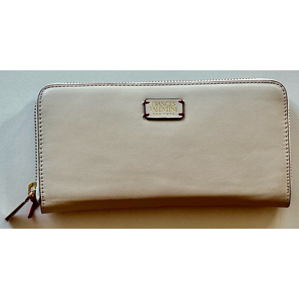 Frances Valentine Zip Around Continental Wallet Soft Nappa ~ Oyster